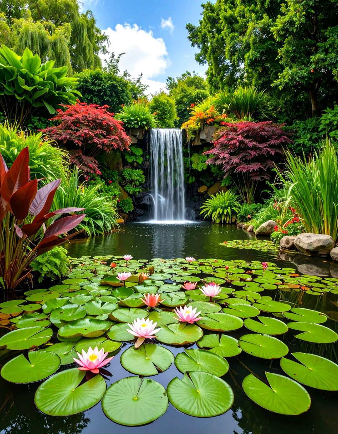 Water Garden Oasis - 24 Tropical Garden Ideas