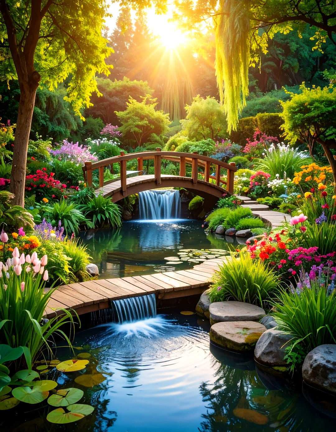 Water Garden Paradise - 24 Large Backyard Landscaping Ideas