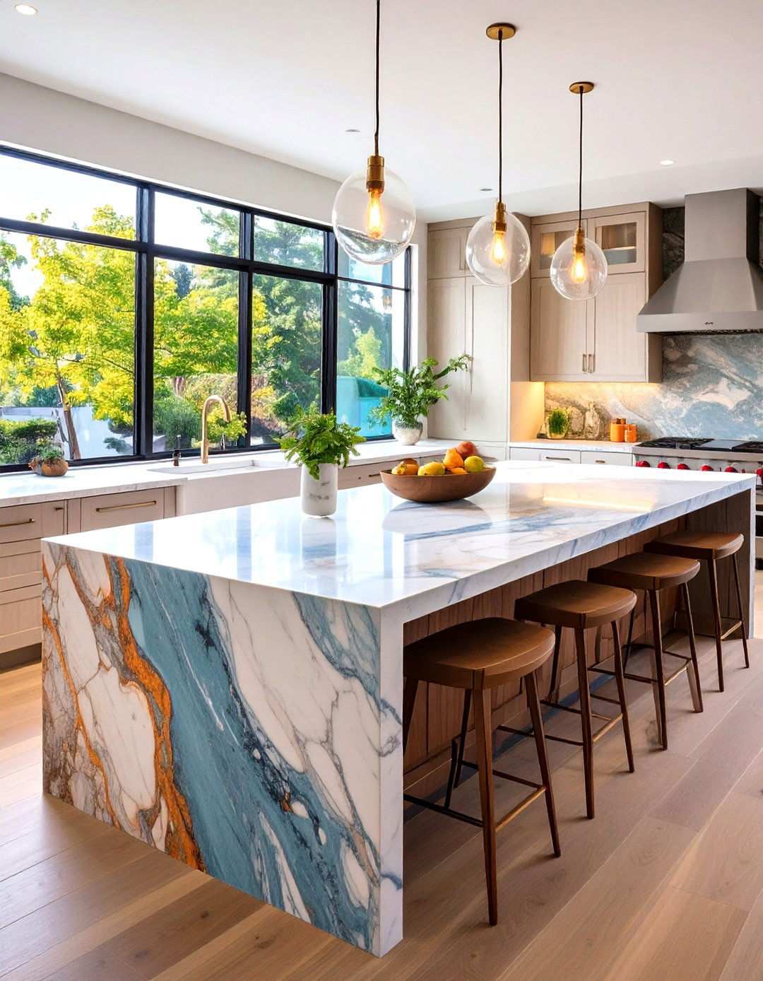 Waterfall Countertop Edge - 24 Kitchen Remodel Ideas