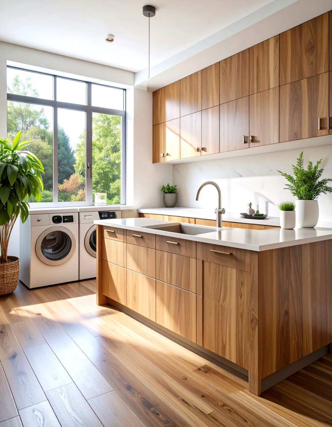 Waterfall Edge Countertop - 24 Laundry Room Countertop Ideas