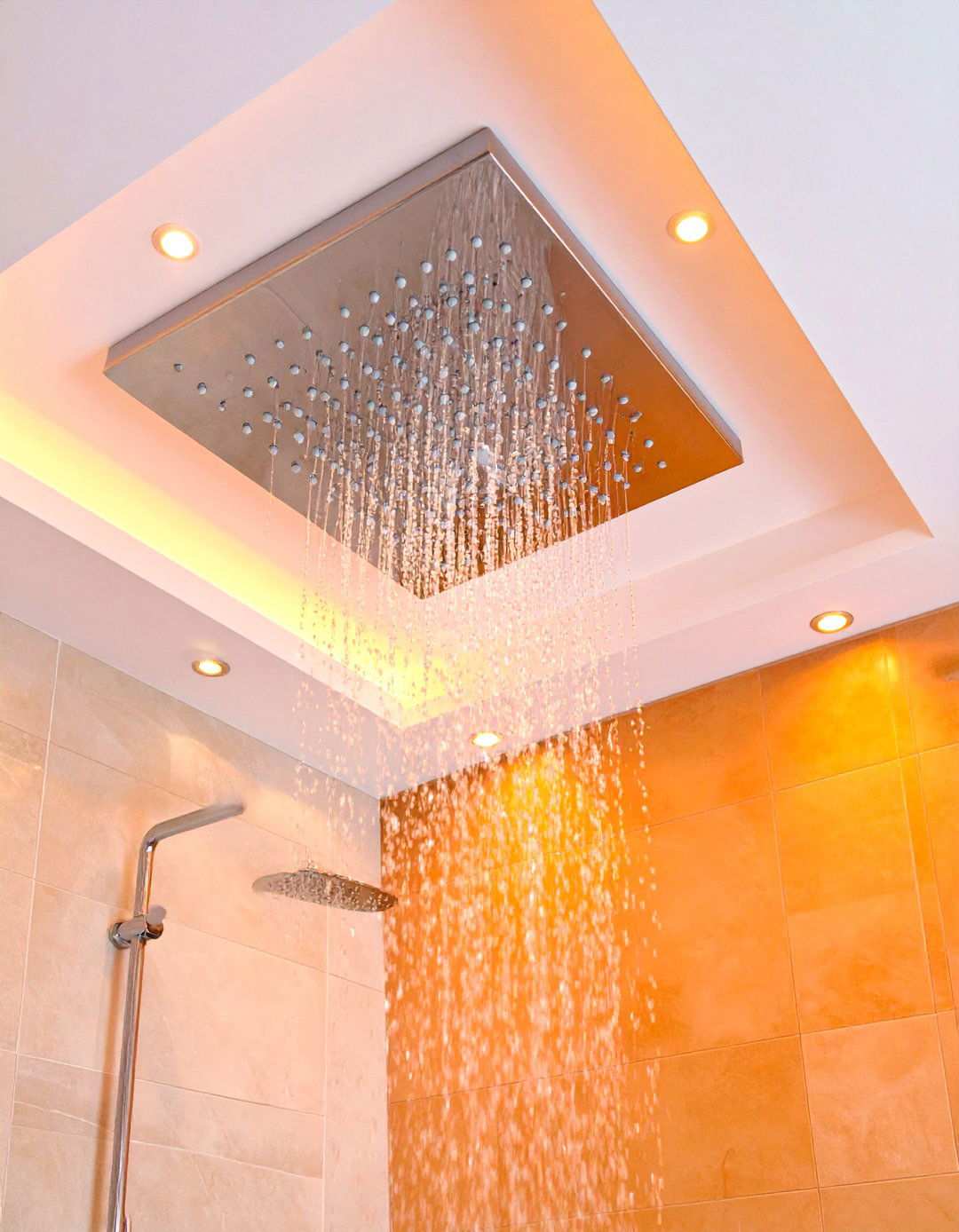 Waterproof Downlight Shower Ceiling Design for Safety - 24 Shower Lighting Ideas