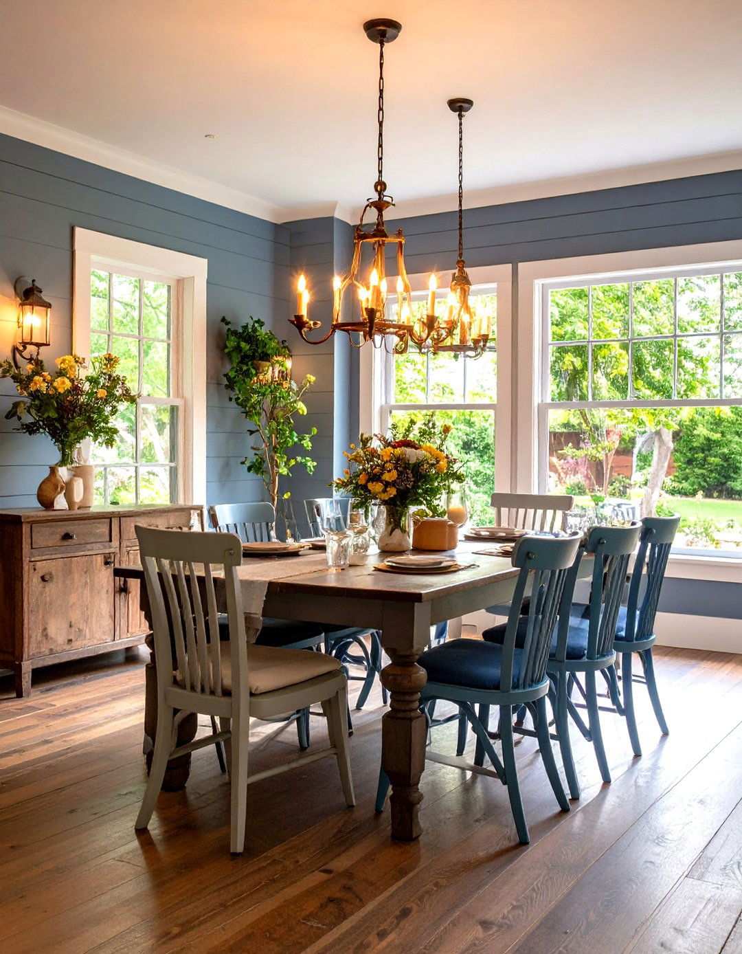 Weathered Gray Stained Shiplap Rustic - 24 Shiplap Dining Room Wall Ideas