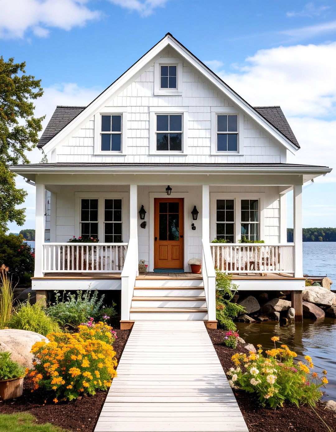 Weathered White Coastal Charm - 24 Lake House Exterior Colors Ideas