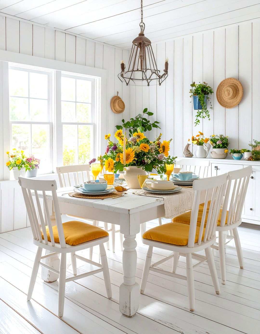 Weathered White Shiplap Cottage Style - 24 Shiplap Dining Room Wall Ideas