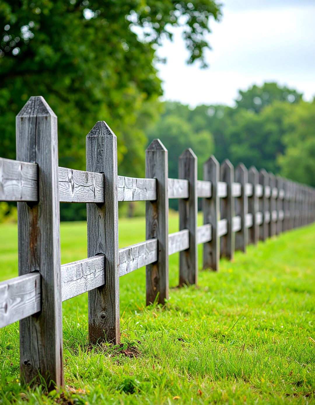 Weathered Wood Fence Installations - 24 Rustic Landscaping Ideas