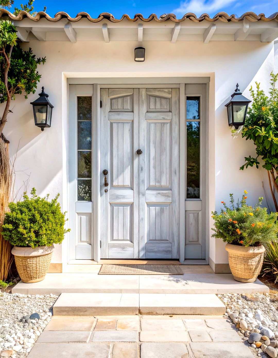 Weathered Wood Finish Entrances - 24 Mediterranean Front Door Ideas