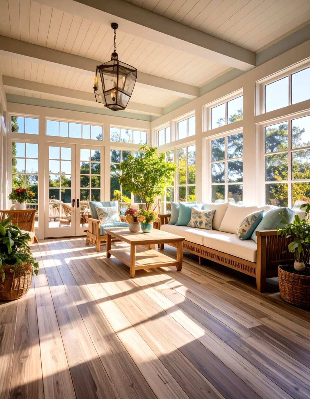 Weathered Wood Porcelain Sunroom Planks - 24 Sunroom Tile Floor Ideas