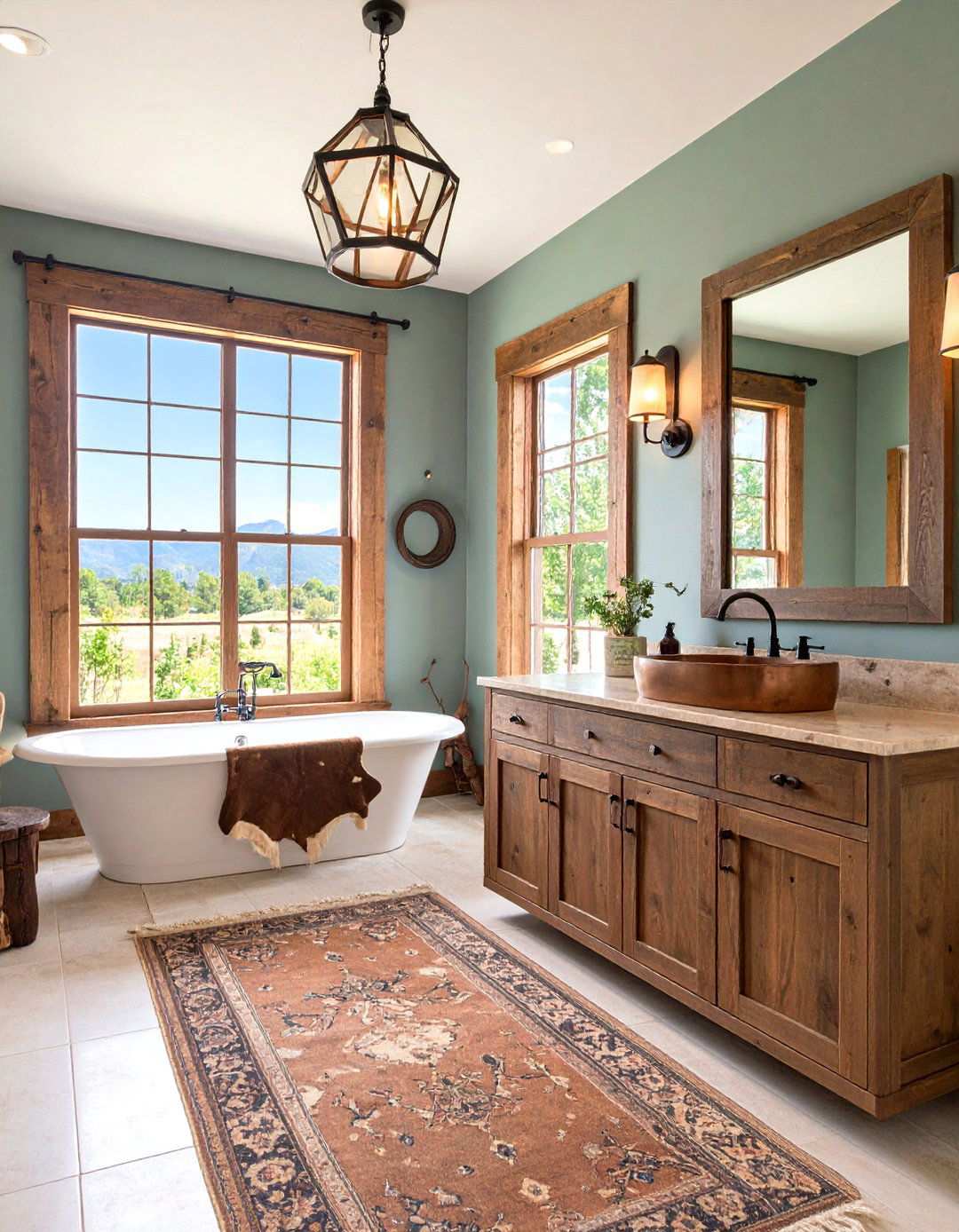 Western Bathroom with Branding Iron and Ranch Heritage Details - 24 Western Bathroom Ideas