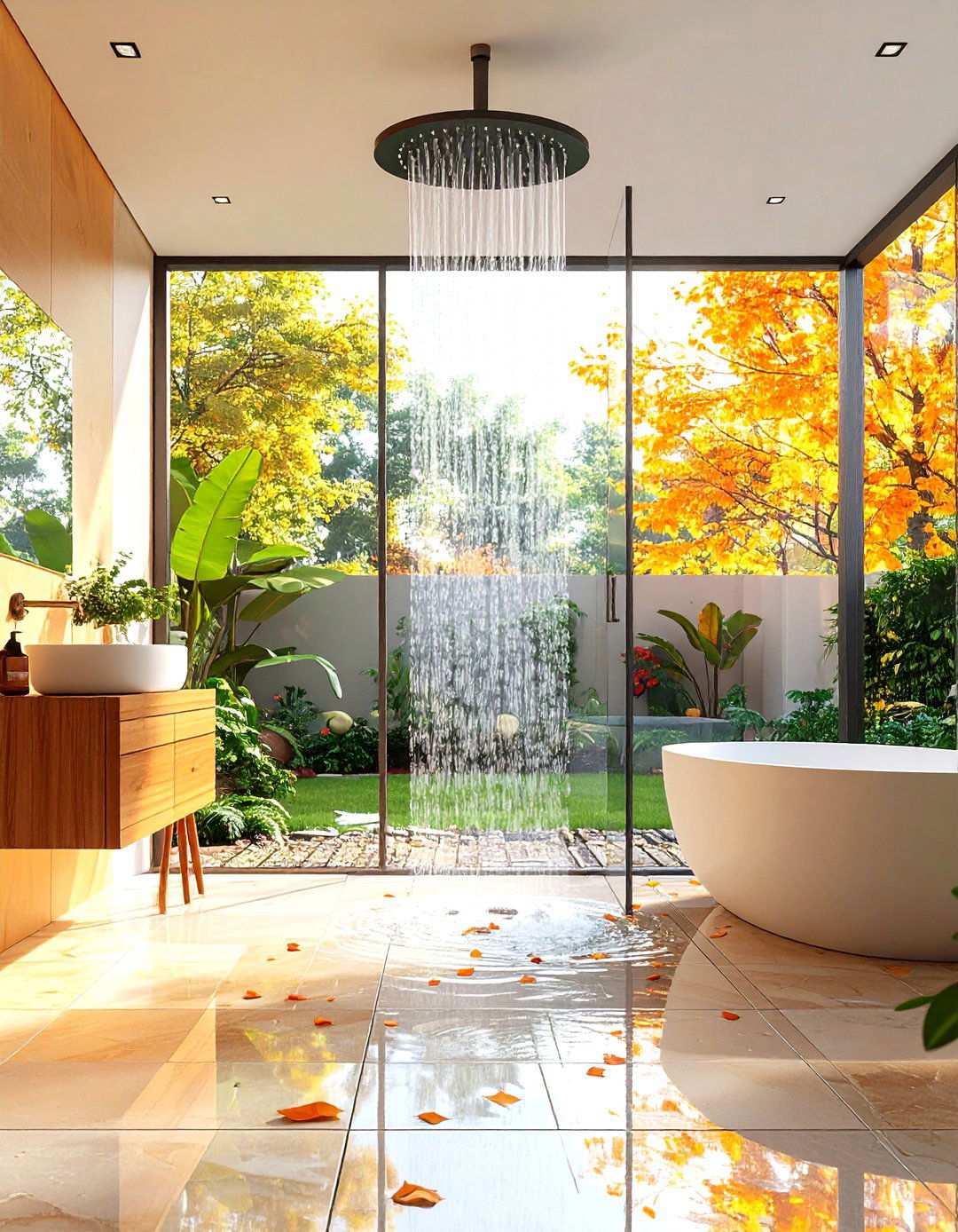 Wet Room Open Concept Design - 24 Small Bathroom Walk-in Shower Ideas