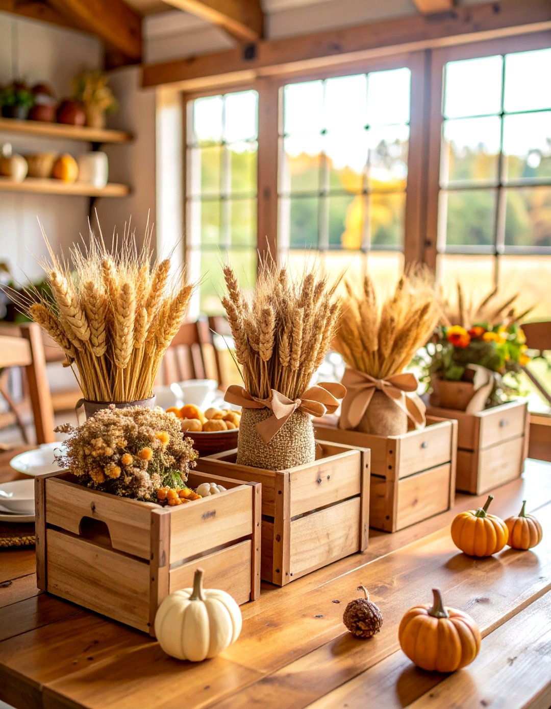 Wheat Sheaf Arrangements - 24 Thanksgiving Centerpiece Ideas