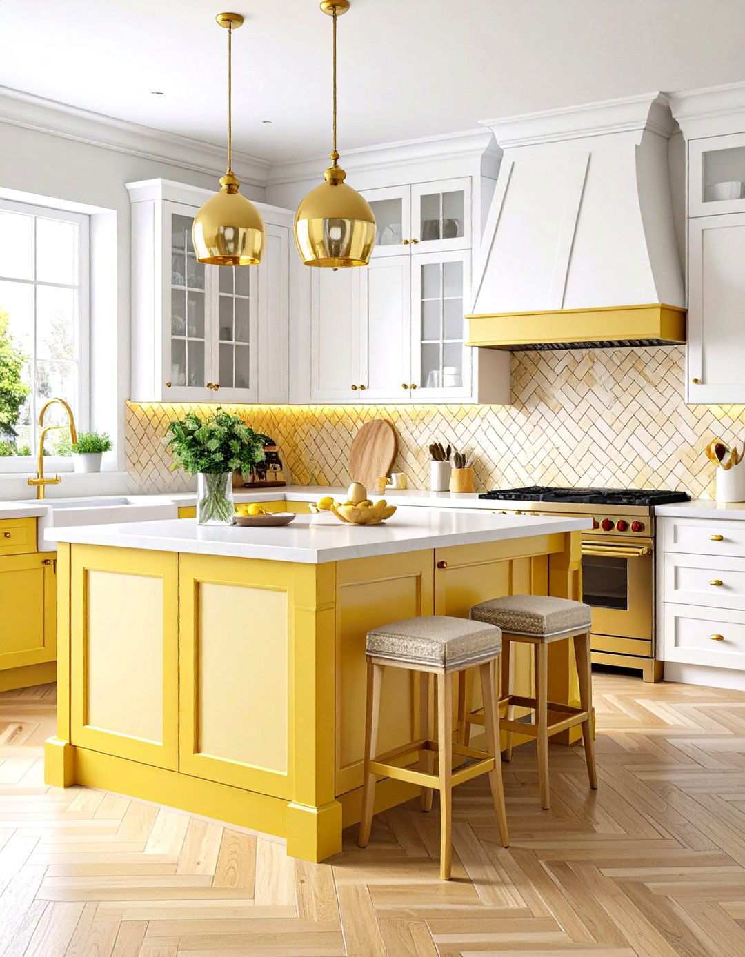 White and Gold Basketweave Pattern Mosaic - 24 White and Gold Kitchen Backsplash Ideas