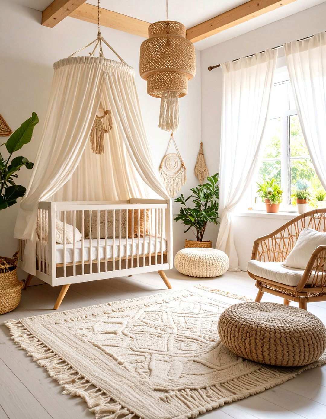 White Boho Nursery Concept - 24 White Nursery Ideas