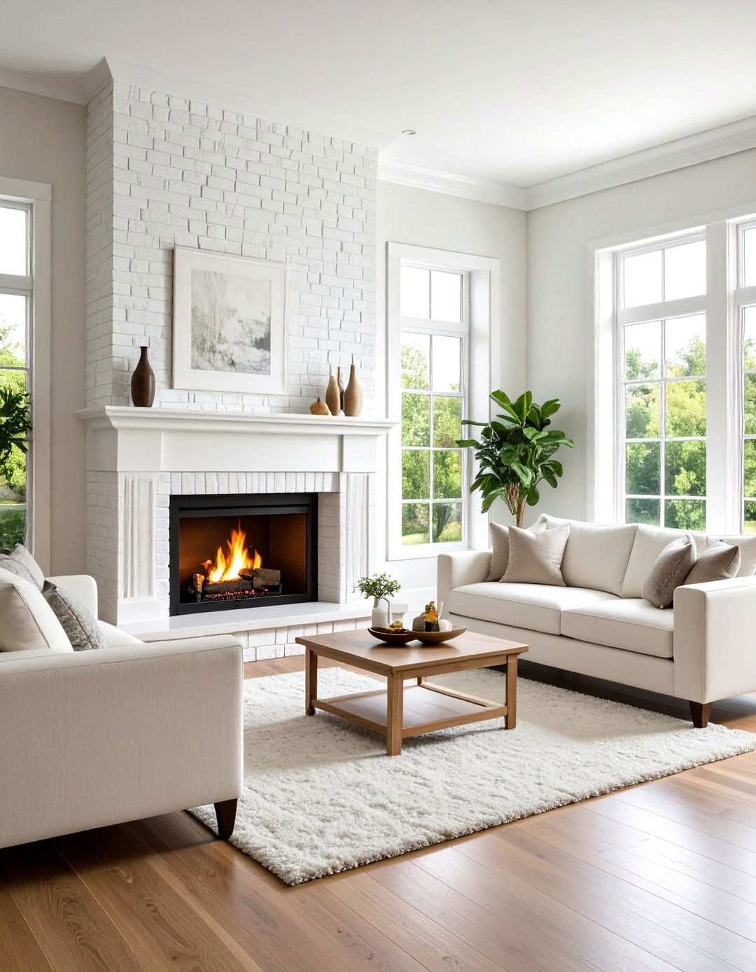 White Brick Corner Fireplace Design - 24 White Brick Fireplace Ideas