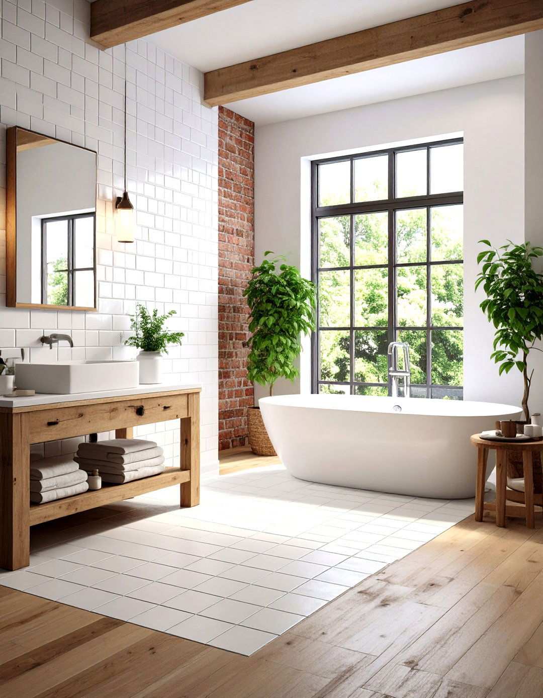 White Brick Pattern Ceramic Tiles - 24 White Tile Bathroom Ideas