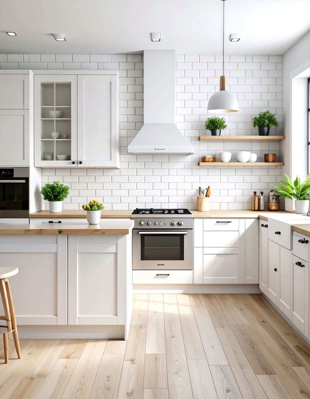 White Brick Pattern Tiles - 24 White Kitchen Backsplash Ideas