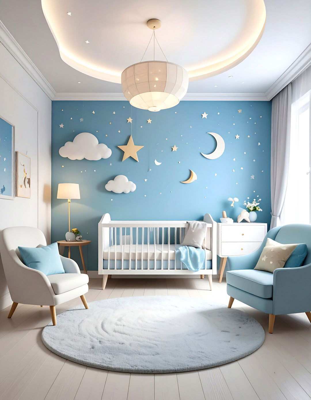 White Celestial Nursery Design - 24 White Nursery Ideas