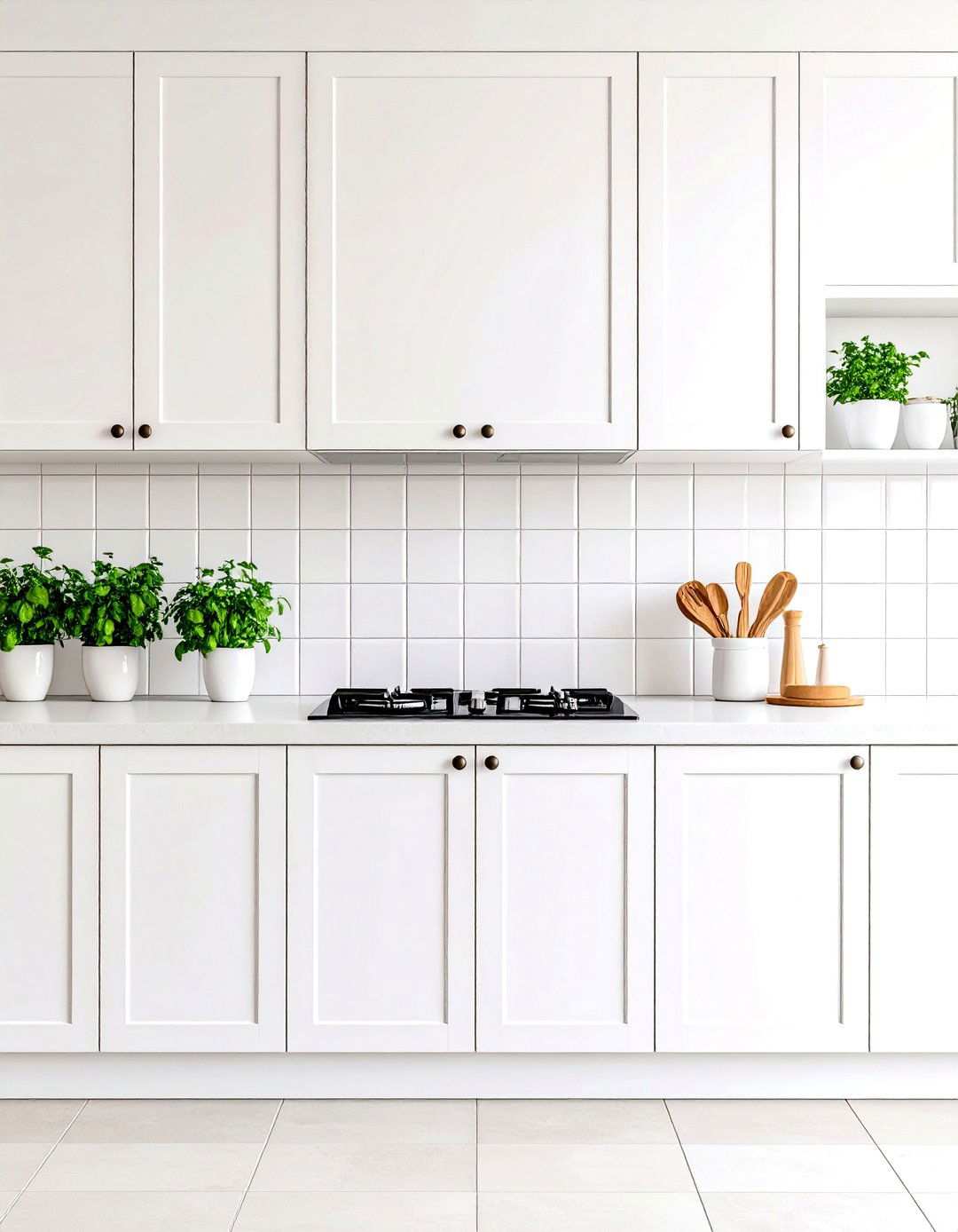 White Ceramic Square Tiles - 24 White Kitchen Backsplash Ideas