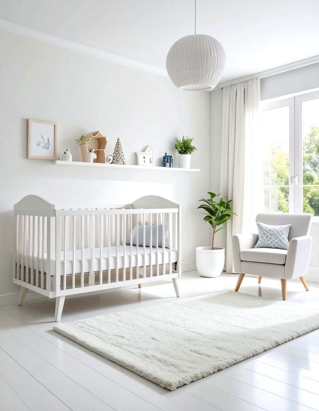 White Contemporary Clean Nursery - 24 White Nursery Ideas