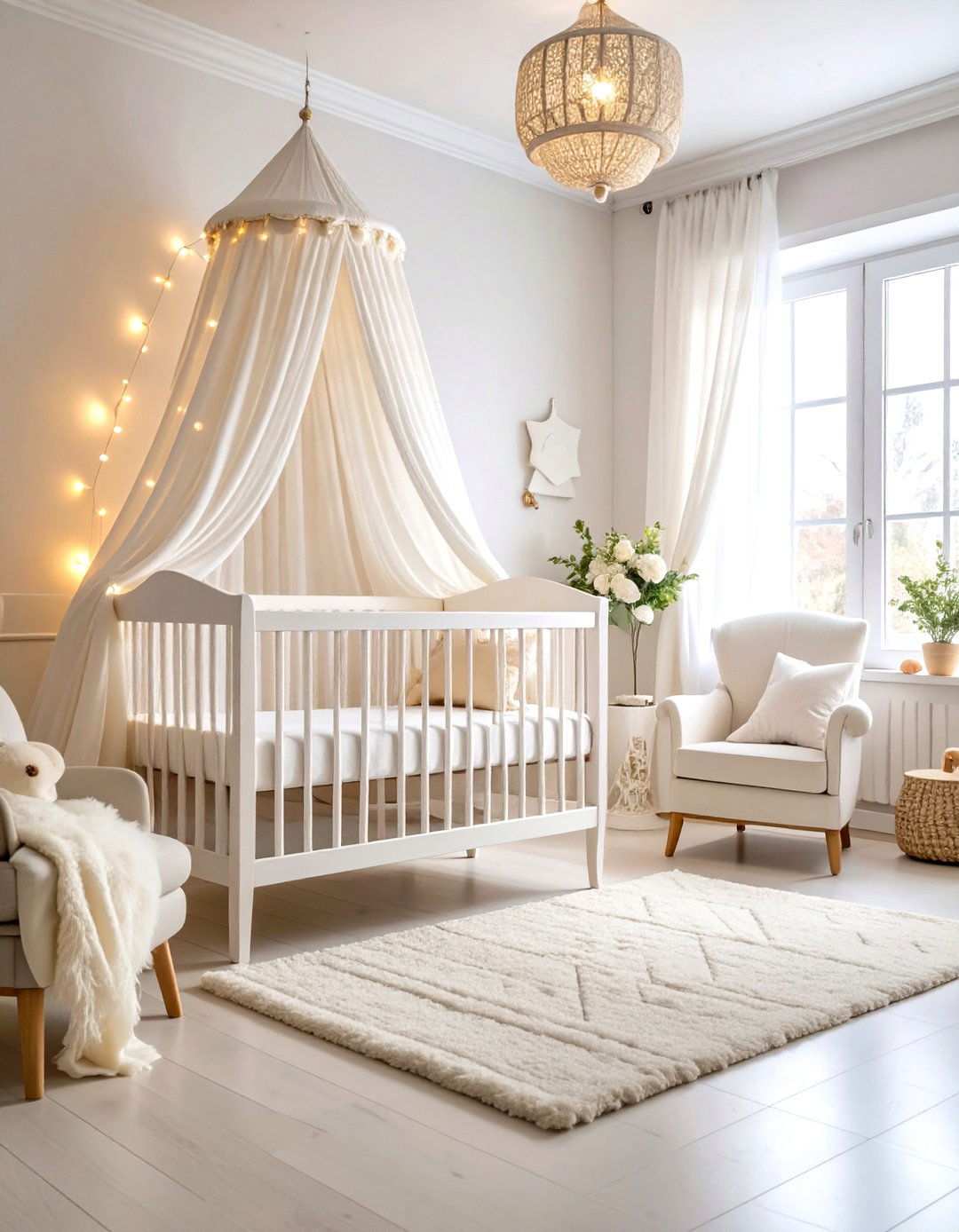 White Dreamy Ethereal Nursery - 24 White Nursery Ideas