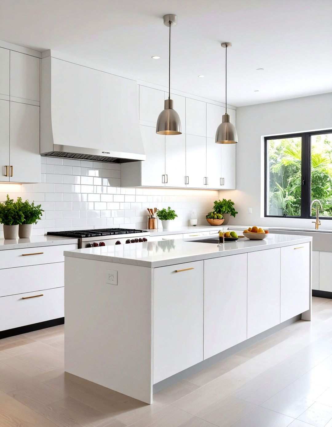 White Elongated Subway - 24 White Kitchen Backsplash Ideas