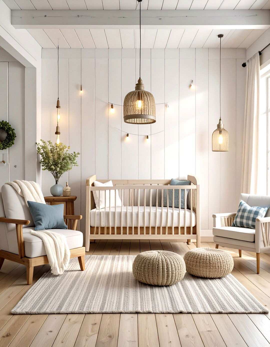 White Farmhouse Nursery Style - 24 White Nursery Ideas