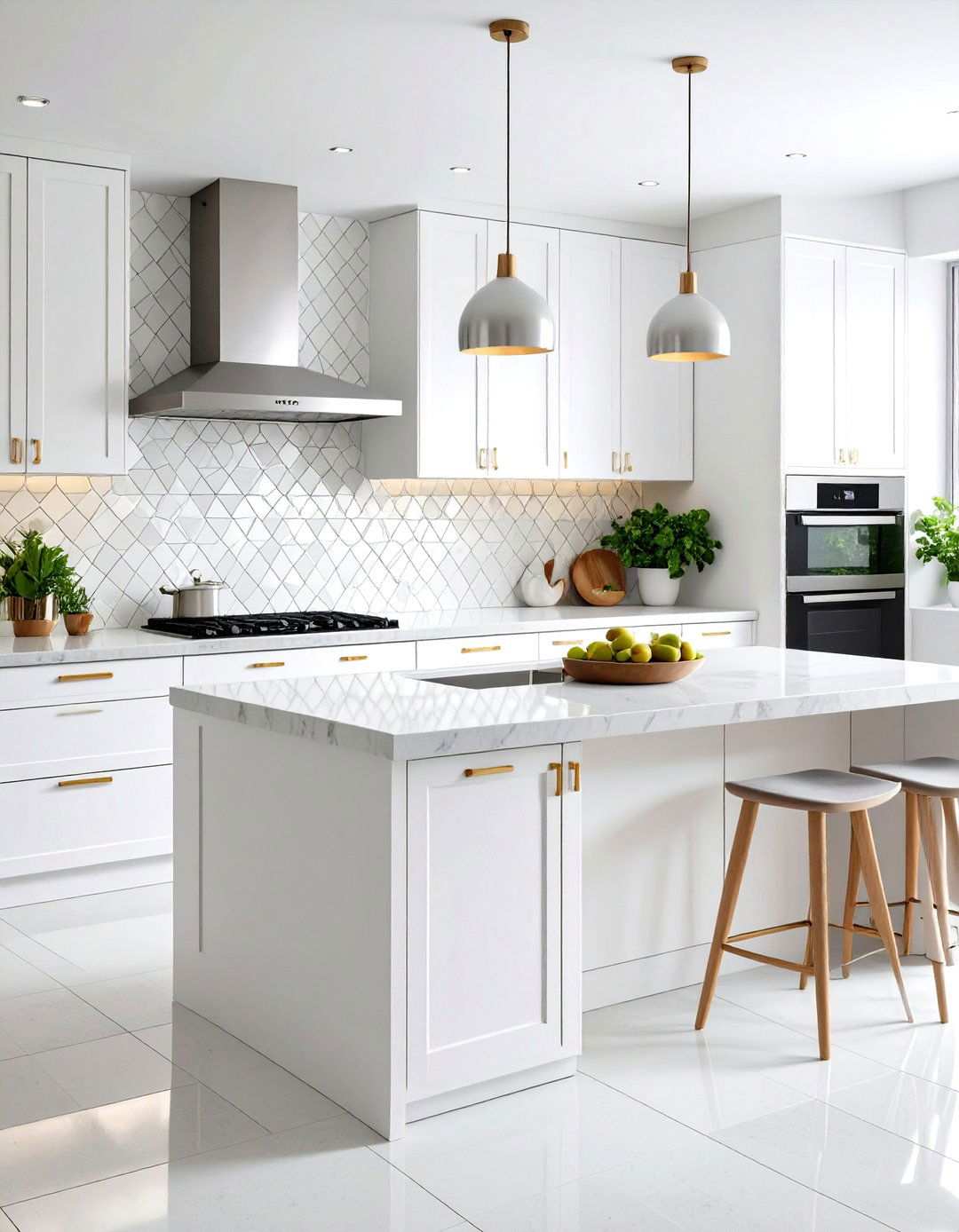 White Glass Mosaic Mixed - 24 White Kitchen Backsplash Ideas