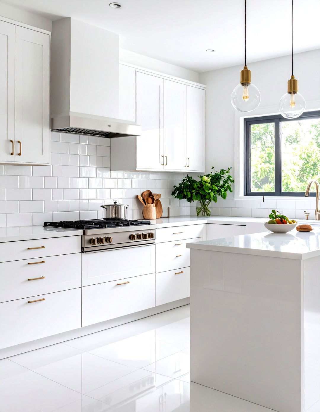 White Glossy Ceramic - 24 White Kitchen Backsplash Ideas