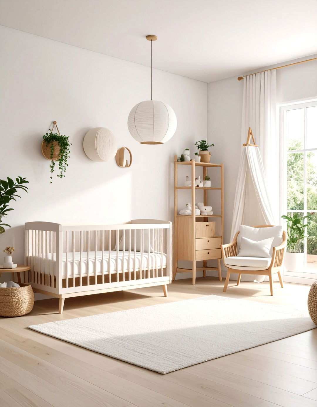 White Japandi Nursery Style - 24 White Nursery Ideas