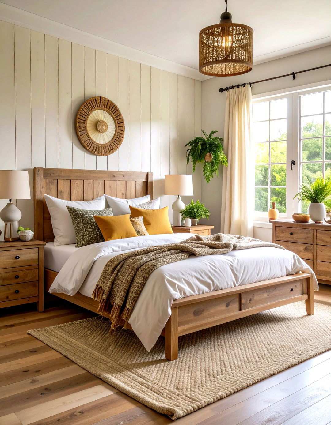 White Limewash Modern Farmhouse Bedroom - 24 Limewash Bedroom Ideas