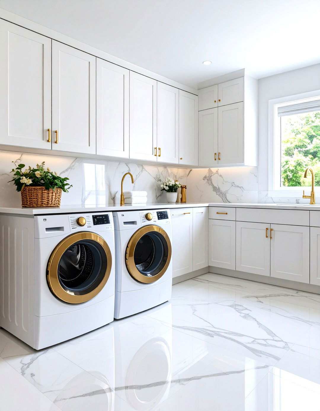White Marble Backsplash Luxury - 24 White Laundry Room Ideas