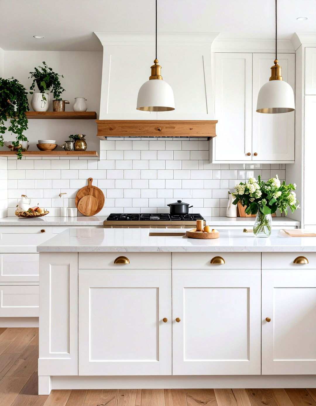 White Mini Brick - 24 White Kitchen Backsplash Ideas