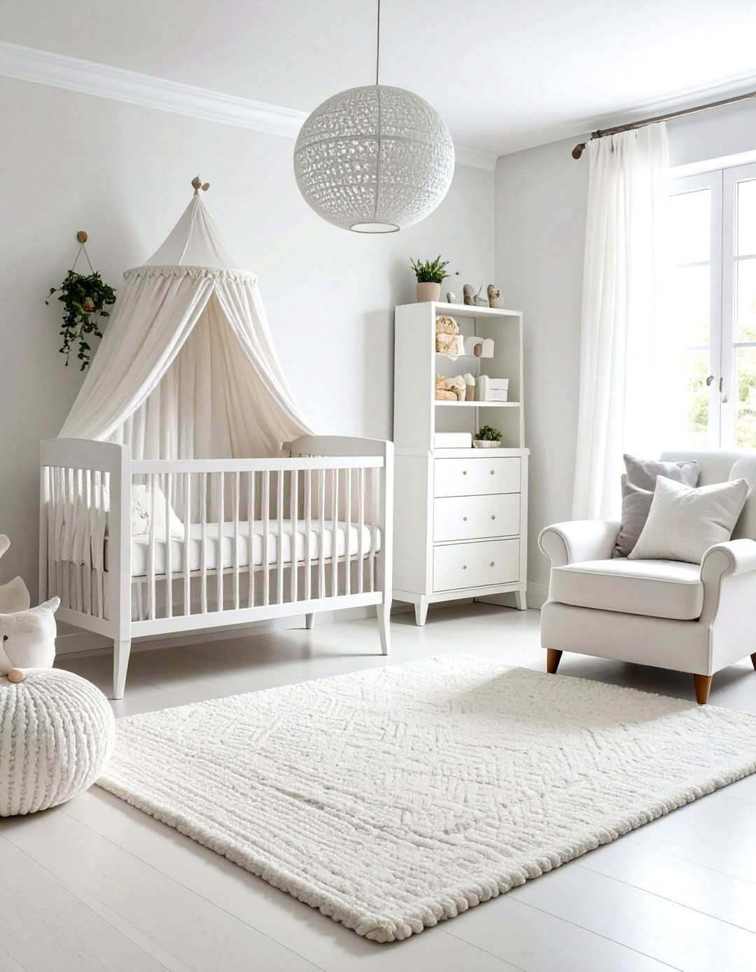 White Monochromatic Nursery Design - 24 White Nursery Ideas