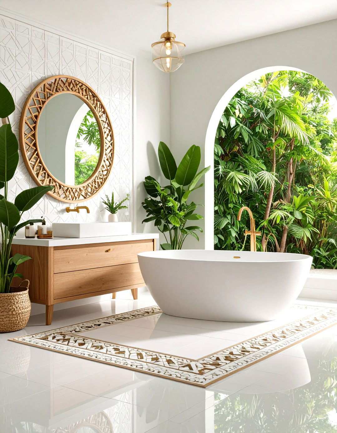 White Mosaic Border Designs - 24 White Tile Bathroom Ideas