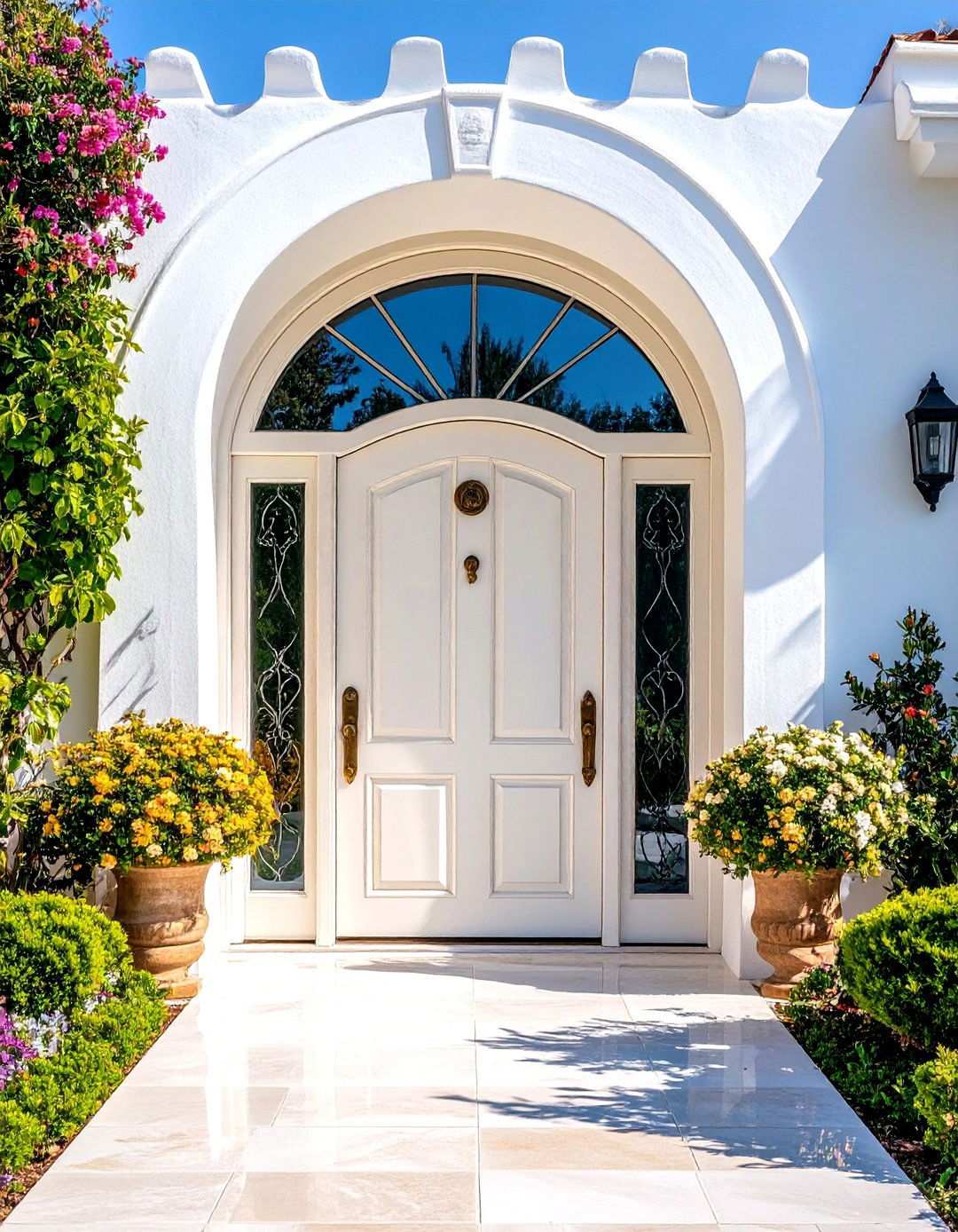 White Oak Arched Top Front Door - 24 White Oak Front Door Ideas