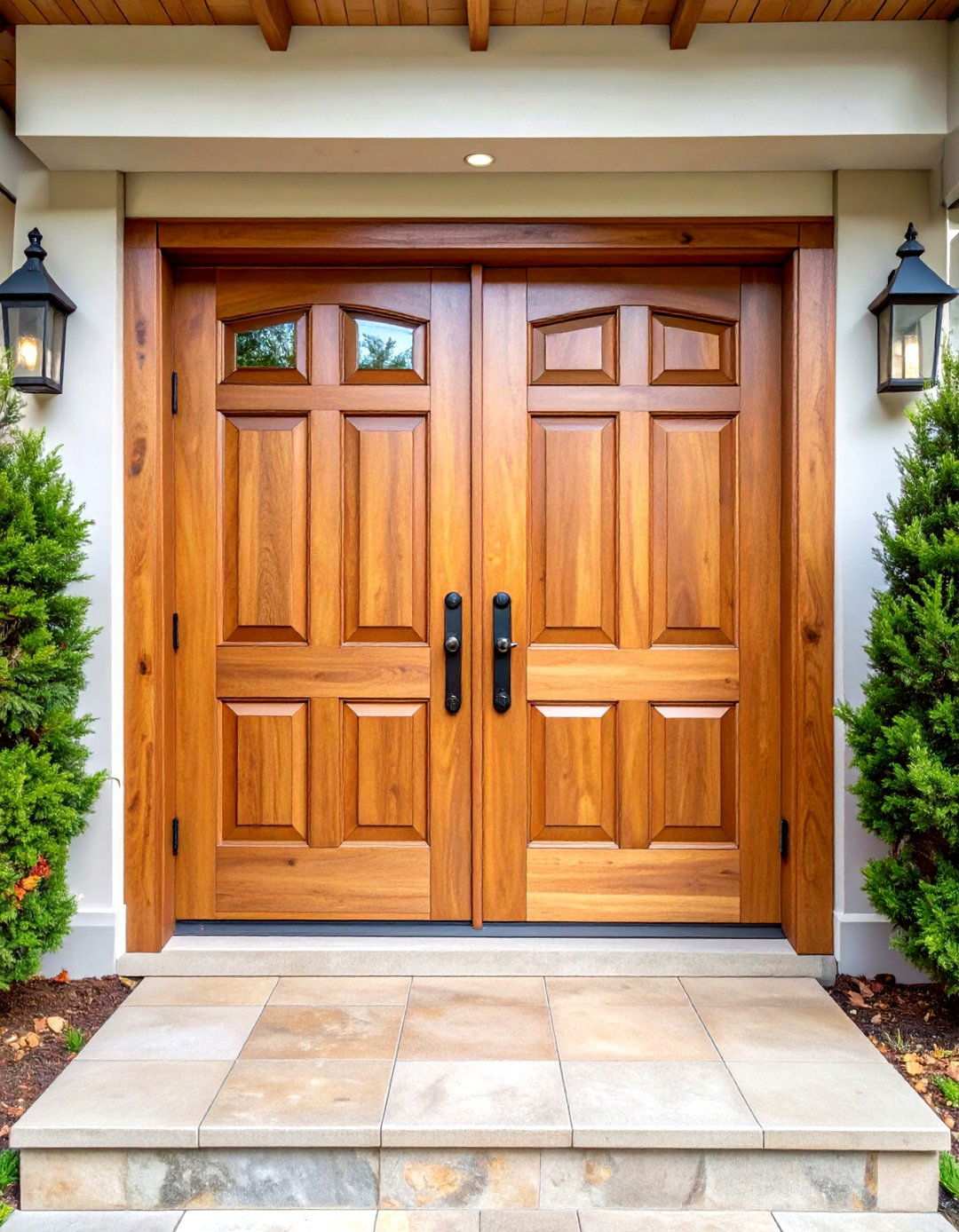 White Oak Double Front Door System - 24 White Oak Front Door Ideas