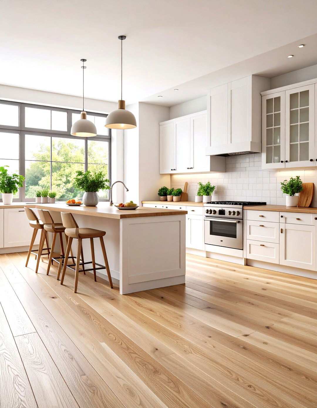 White Oak Hardwood Kitchen Floors - 24 White Kitchen Floor Ideas