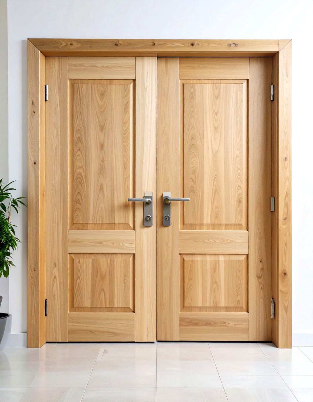 White Oak Pivot Door with Modern Hardware - 24 White Oak Front Door Ideas