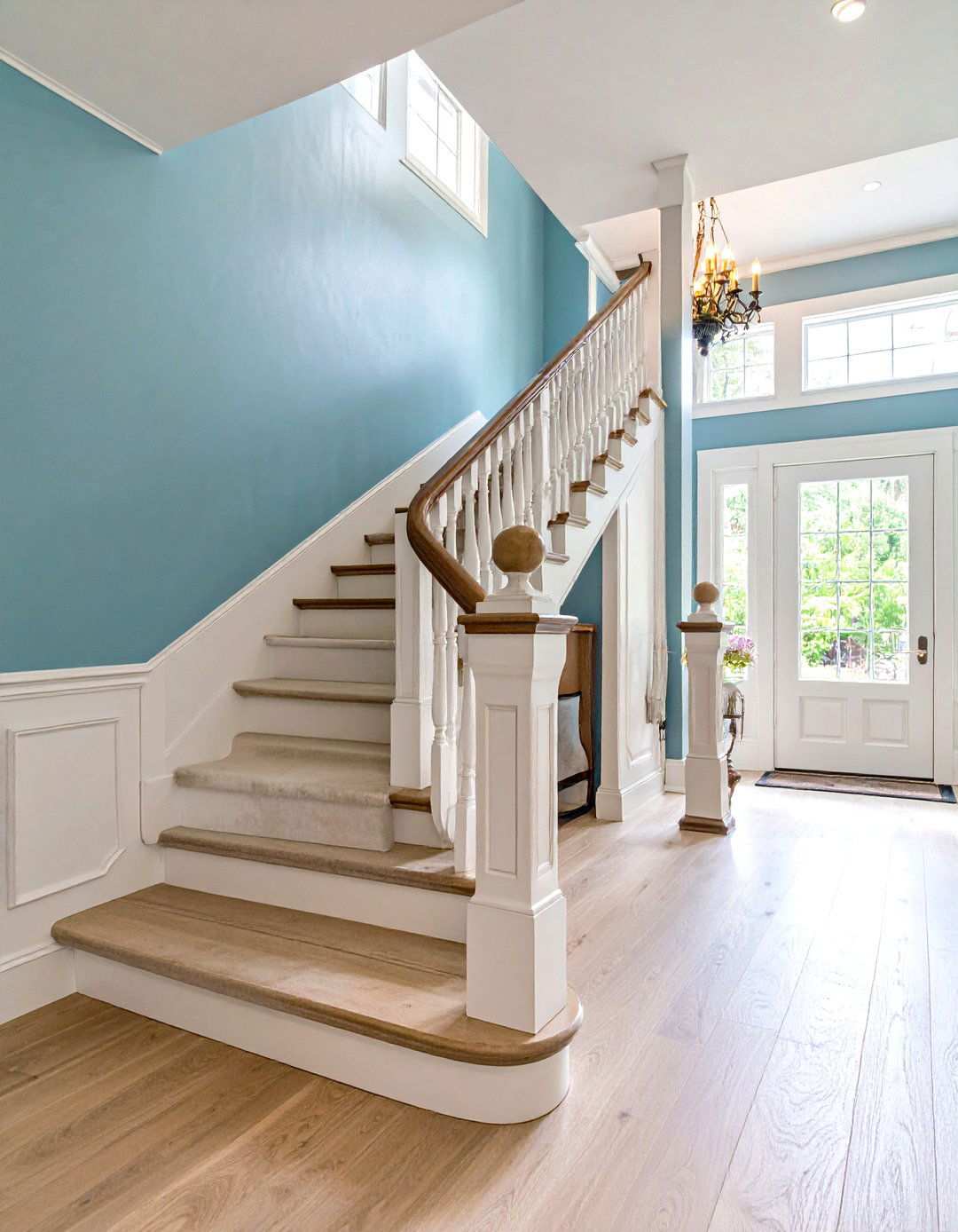 White Oak Staircase with Box Newel Posts - 24 White Oak Staircase Ideas