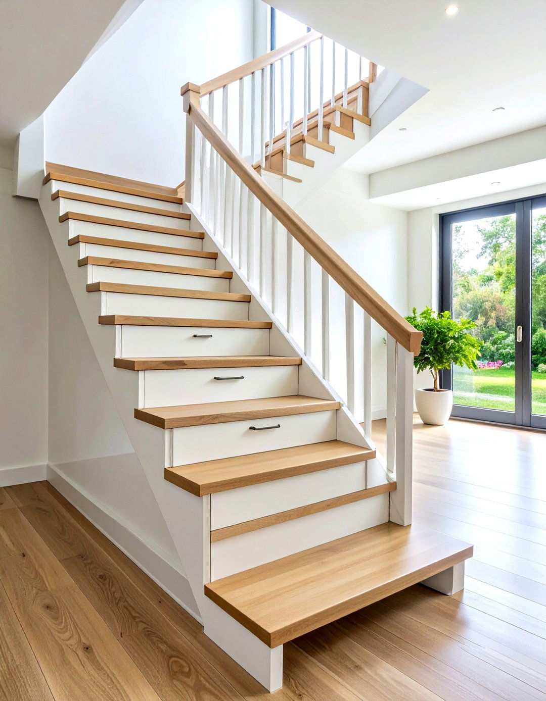 White Oak Staircase with Storage Drawers - 24 White Oak Staircase Ideas