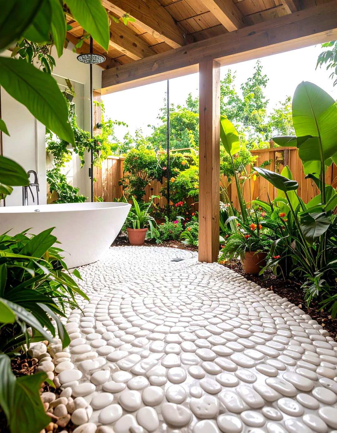 White Penny Round Tile Shower Floors - 24 White Tile Bathroom Ideas