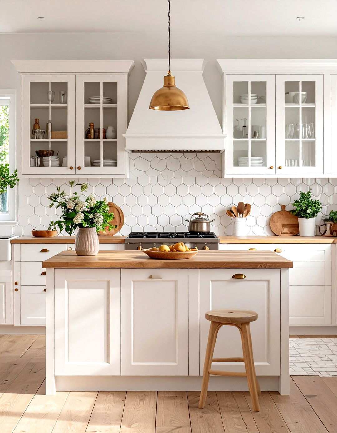 White Penny Round Tiles - 24 White Kitchen Backsplash Ideas