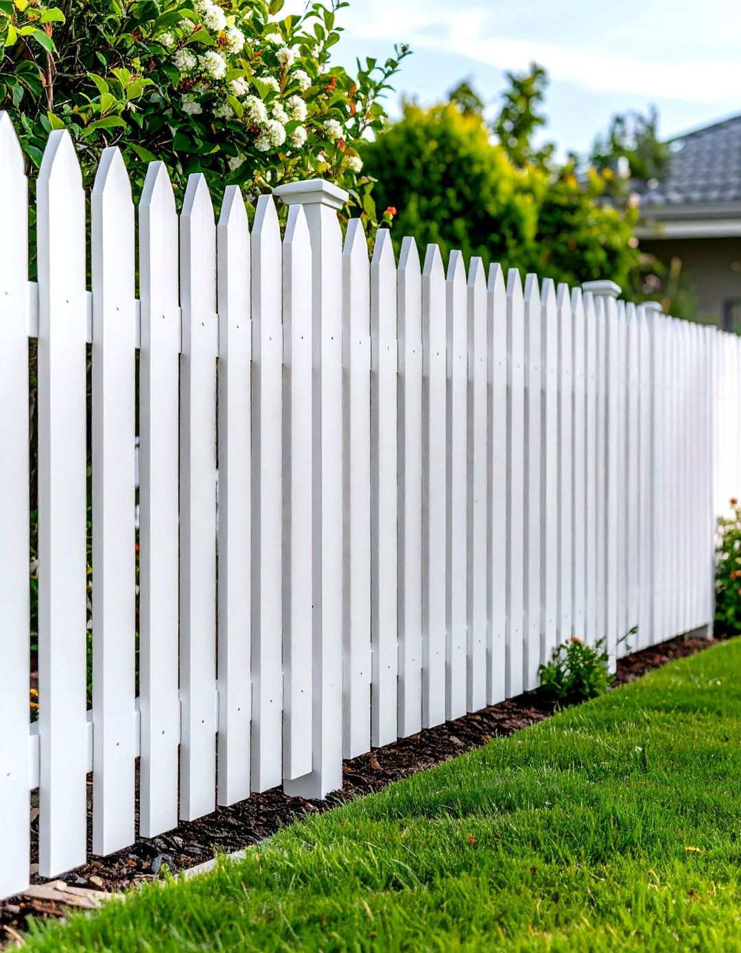 White Privacy Fence with Modular Sections - 24 White Privacy Fence Ideas