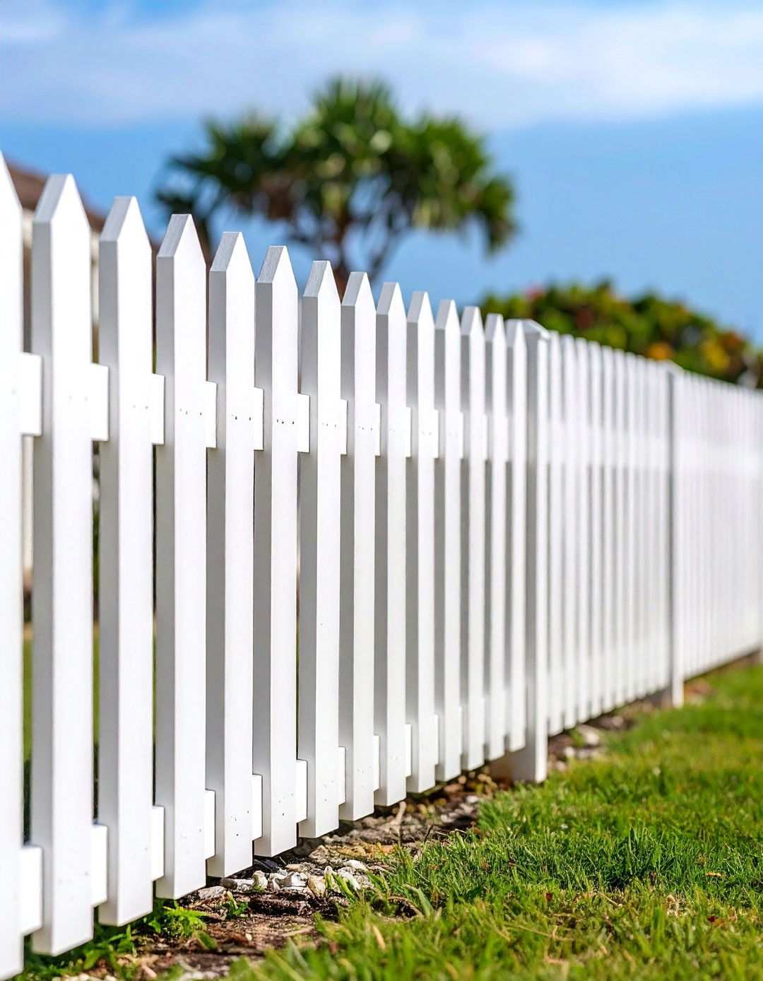 White Privacy Fence with Wind Resistant Design - 24 White Privacy Fence Ideas