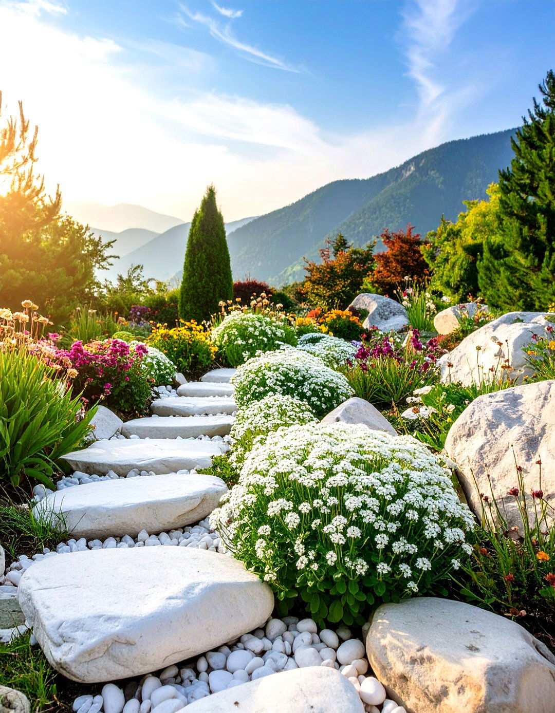 White Rock Garden Alpine Design - 24 White Garden Design Ideas