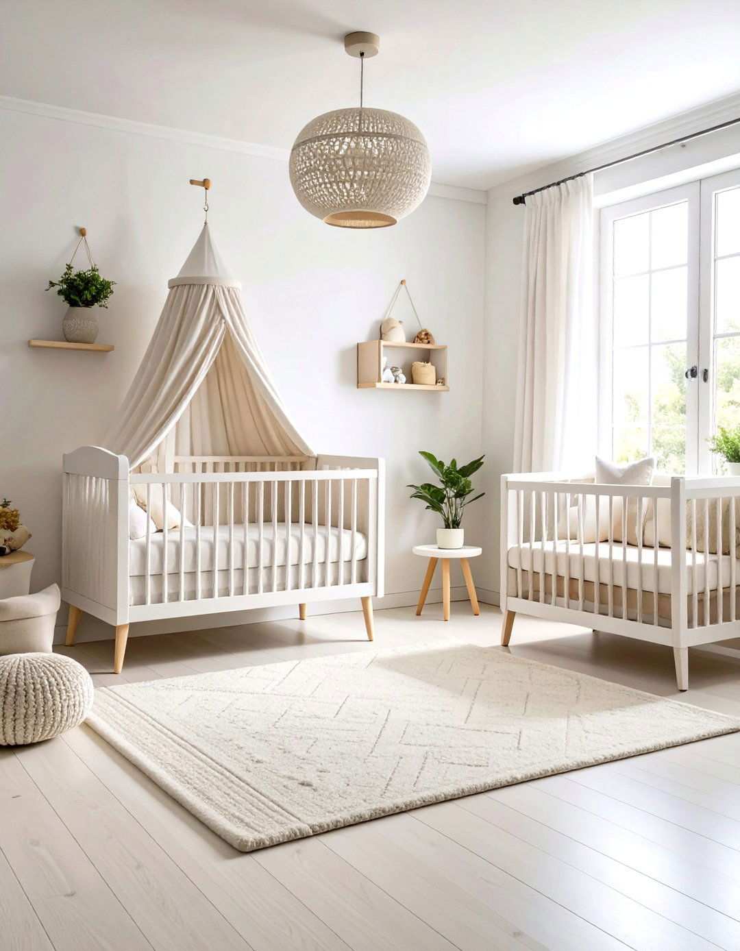White Serene Peaceful Nursery - 24 White Nursery Ideas