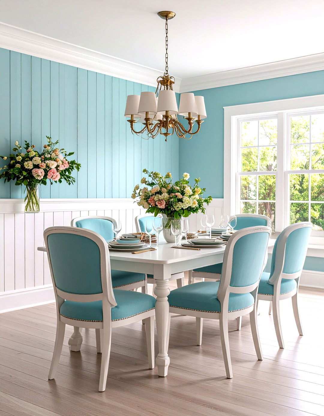 White Shiplap with Beadboard Combination - 24 Shiplap Dining Room Wall Ideas