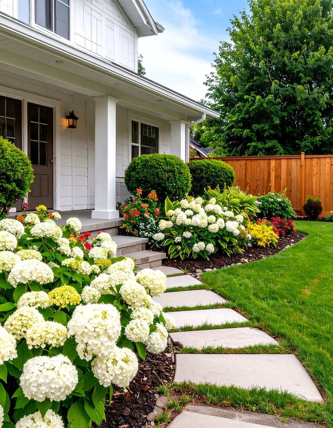 White Shrub Foundation Garden Framework - 24 White Garden Design Ideas