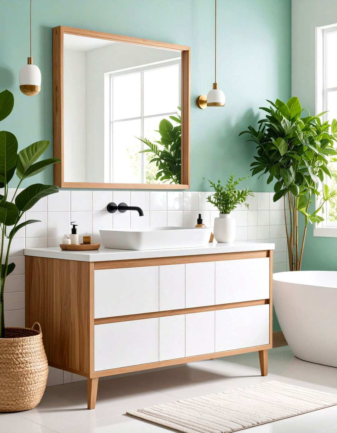 White Tile Backsplash Behind Vanities - 24 White Tile Bathroom Ideas
