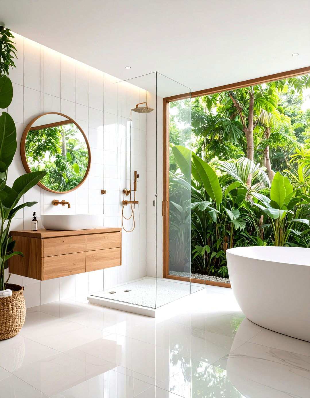 White Tile Curved Shower Walls - 24 White Tile Bathroom Ideas