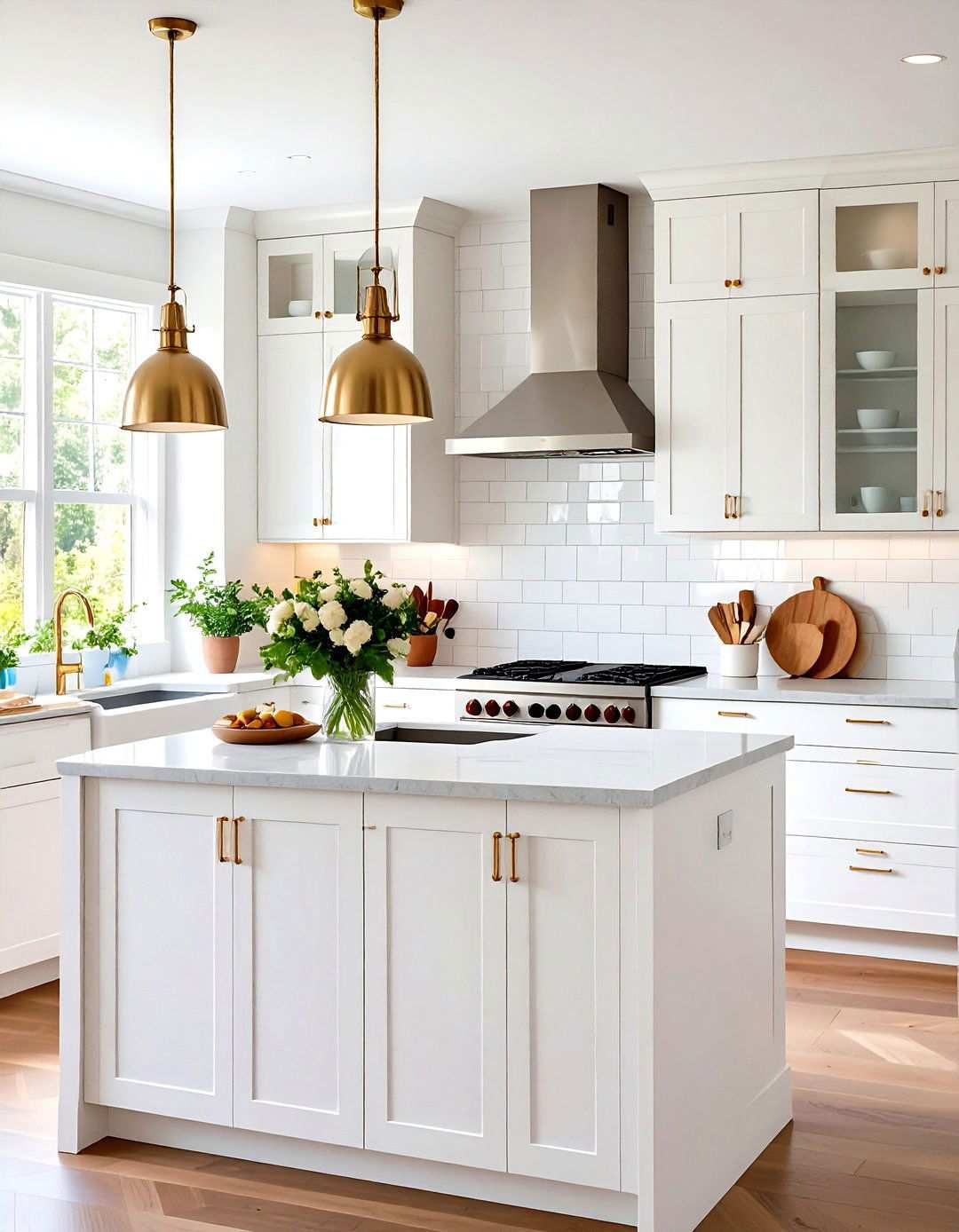 White Vertical Subway - 24 White Kitchen Backsplash Ideas
